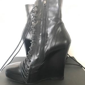 Ann Demeulemeester wedge lace up boots, 38 1/2